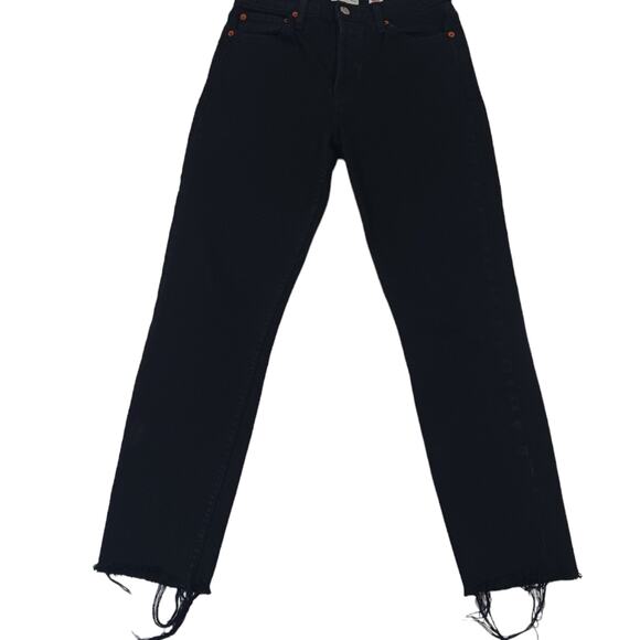 J1081 EUC $265 RE/DONE High Rise Raw Hem Jeans size 27 - Picture 4 of 9